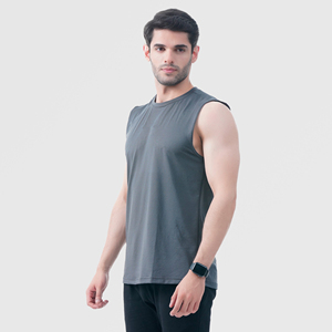 Low MOQ High Quality <b>Men's</b> Cotton Tank Top <b>Sleeveless</b> <b>Hoodie</b> for Fitness Knitted Weaving Method Customised Logo Printing - Product Image 2