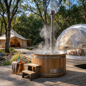 Venta al por Mayor de Jacuzzi de Madera para Exteriores, Estilo Nórdico, con Leña, de Acero 304, para Invierno - Product Image 1