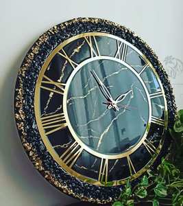 Epoxy Resin Wall <b>Clock</b> Customized Size Modern Design Battery Operated Luxury Home Decor Wedding Gift - Product Image 2