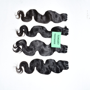 100% naturel Bodywave faisceaux non transformés lâche vague profonde cuticule aligné indien brut Temple Extensions de cheveux humains - Product Image 1