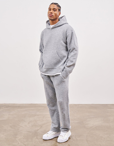 2025 Flared Tracksuit 100% Cotton Winter New Style <b>Oversized</b> Stacked <b>Sweatpants</b> and Sweatshirt Set For Men's - Product Image 1