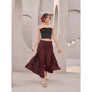 Pantalon palazzo taille haute Yin Yang à enrouler - Mélange respirant et infroissable - Product Image 2