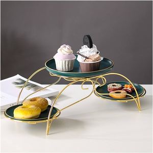 Support de gâteau d'espacement de gâteau enduit de poudre d'or en métal de la plus haute qualité pour l'événement de fête de mariage et le restaurant - Product Image 5