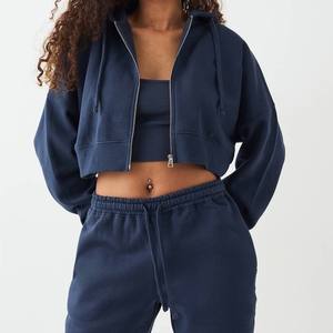 Conjunto Deportivo de Felpa 100% Algodón con Cremallera Frontal y Pantalones Anchos, Logotipo Personalizado, Conjuntos para Correr, Producción al por Mayor OEM ODM - Product Image 6