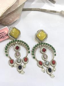 ต่างหูฟิวชั่นจากดีไซเนอร์พร้อมต่างหูหินสำหรับผู้หญิงสาวๆสำหรับชุดราตรีสำหรับใส่ไปปาร์ตี้แฟชั่น - Product Image 2