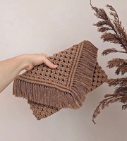 Sac bandoulière bohème en macramé tissé à la main MORE, pochette pour femme, décoration brodée, fermeture à cordon, doublure en coton, couleur personnalisée