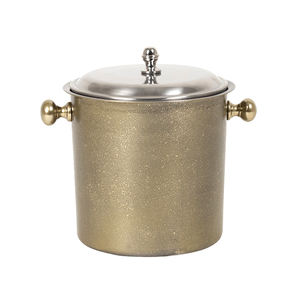 Cubos de hielo para bebidas de Metal con acabado dorado grande de diseño elegante para decoración de hogar y Bar, cubo de hielo hecho a mano - Product Image 1