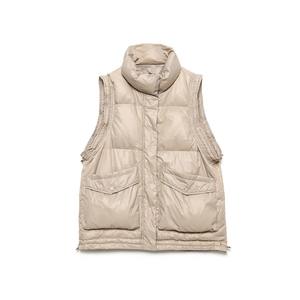 Logo personnalisé sans manches bulle unisexe bouffant vers le bas gilet hiver décontracté noir femmes veste à capuche coupe-vent brodé hommes vestes - Product Image 6