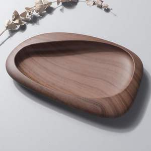 Plateau de service de rangement multifonctionnel en bois couleur noyer 8.6L X5.7W pouces décor à la maison - Product Image 3