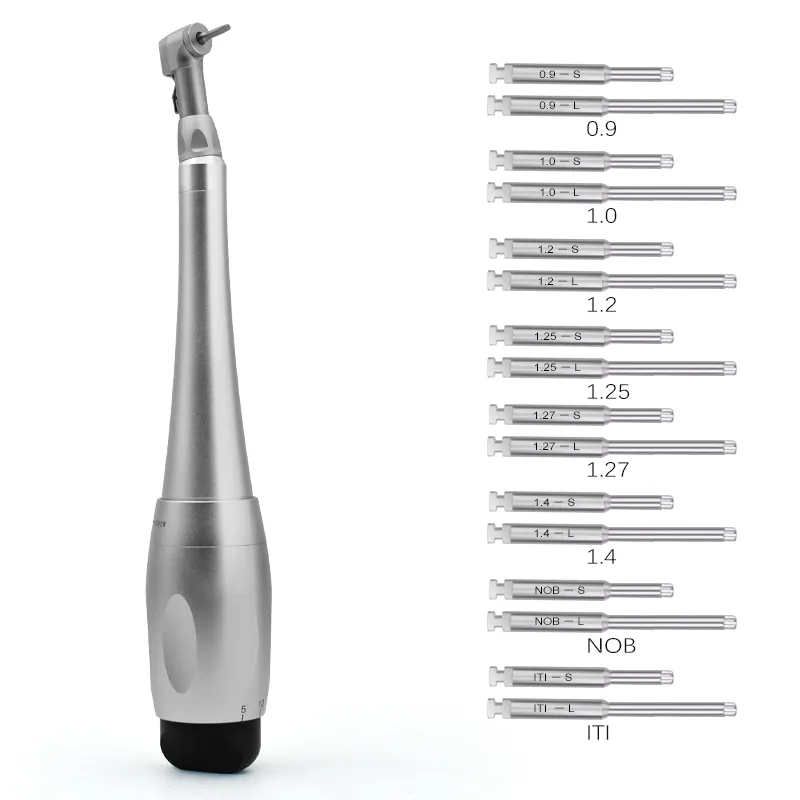 Universal Dental Implant Torque Wrench with 12 Driver Head Kit Hand Driver Screw Handpiece Dental Implant Tool