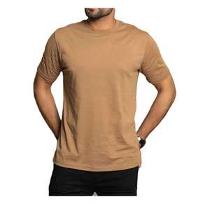T-shirt à manches courtes en coton côtelé à col ras du cou, coupe classique, à carreaux, imprimé sur mesure, en tissu peigné respirant, pour homme, style streetwear - Product Image 5