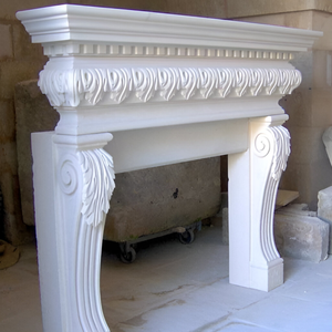 New Launch Natural Marble <b>Fireplace</b> Mantel Premium Carving Elegant Home Decor Luxury Style Affordable Price One Piece Order - Product Image 1