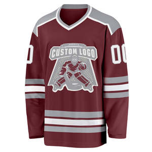 Maillot de hockey sur glace pour hommes avec logo personnalisé Tissu respirant et séchant rapidement avec personnalisation disponible OEM - Product Image 2