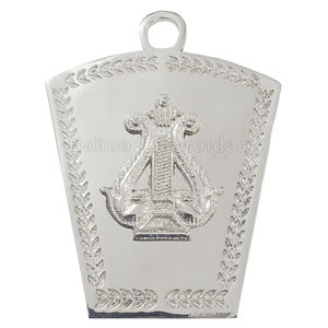 Marca masónica, collar de oficial, joya plateada, joya de regulación inglesa para ropa - Product Image 6