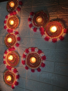 Tapis de sol réutilisable Rangoli à fleurs chauffe-plat bougeoir pièce maîtresse Diwali cadeau décor à la maison cheminée pendaison de crémaillère dessus de table - Product Image 5