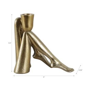 AK <b>Brass</b> Leg Shape Aluminium <b>Candle</b> <b>Holder</b> In <b>Brass</b> Finished Unique Stand For Hotel Decor / Restaurant Decor - Product Image 5