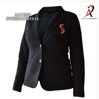 Blazer de haute qualité pour femme, coupe ajustée, à un bouton, avec écusson des sororités et fraternités Delta/Sigma/Theta Alpha/Psi Sigma Zeta