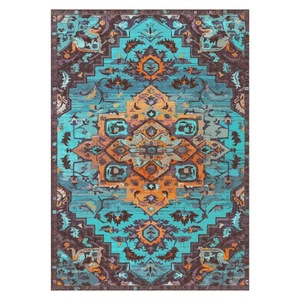 <b>RUGS</b> DEPOT LXDP-0830 Wholesale Charcoal Grey Modern Vintage Digital Printed Machine Washable Chenille Area <b>Rug</b> <b>Non</b> <b>Slip</b> - Product Image 1