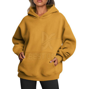 Sudadera con Capucha de Algodón para Mujer, Estilo Holgado, para Invierno, con Logotipo Personalizado, Ecológica y Transpirable, Servicio OEM Disponible - Product Image 3