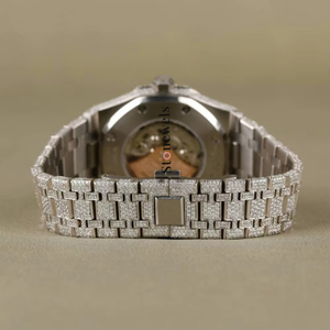 Esfera de dos tonos Bling Automático Mecánico Iced Out Unisex Moissanite Diamond Watch Tester Pass Caja original incluida - Product Image 2