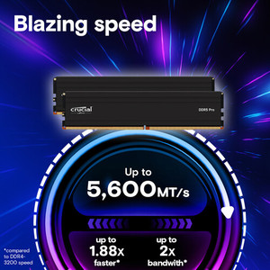 Crucial Pro <strong>RAM</strong> 32GB Kit (2x16GB) DDR5 5600MHz (or 5200MHz or 4800MHz) Desktop Memory CP2K16G56C46U5 - Product Image 2