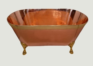 Baignoire en cuivre pur au design vintage pour la maison, les hôtels, les restaurants, baignoire de luxe faite à la main, accessoires de salle de bain, COLLECTION DE QUALITÉ - Product Image 4