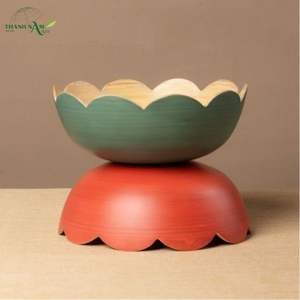 Tazón de Bambú Hilado a Mano - Elegante Silueta Floral Ecológico Ligero Personalizado para Fiestas y Uso Doméstico - Product Image 4