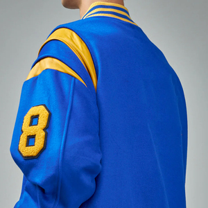 OEM Wholesale High Quality <b>Thin</b> Wool <b>Man</b> <b>Jacket</b> Custom Logo Baseball Streetwear with Embroidery Patches <b>Men's</b> <b>Jacket</b> - Product Image 4