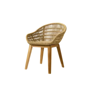 Modern Eco-friendly Outdoor Rattan Wicker Dining Chairs <b>Wooden</b> Patio Furniture with Customized Color and Size - Product Image 1