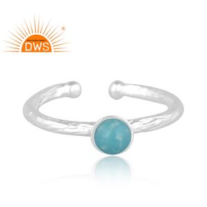 Best Selling Fine Sterling Silver Natural Arizona Turquoise Gemstone <b>Adjustable</b> <b>Ring</b> Jewelry for Women Gift for Her - Product Image 2