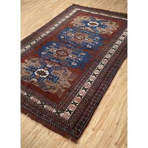 Alfombra de Lana Anudada a Mano Nuray Azul, Diseño Geométrico Abstracto para Sala de Estar, Pasillo, Modelo Pae-4767, 9x12, Rectangular, Tipo Rompecabezas, Hecha a Mano - Product Image 2