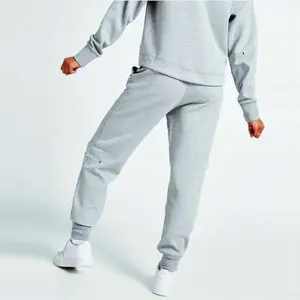 Marque privée 70% coton 30% polyester noir femmes Tech polaire survêtement gris chiné sweat à capuche zippé disponible en vrac - Product Image 6