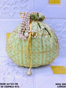 Bolsos de mano de seda bordados de moda premium para novias, bolsos de regalo étnicos tradicionales para damas, con forro de algodón, multifunción - Product Image 2