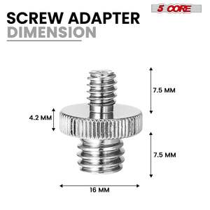 5 Core 3/8 to 1/4 Adapter 5Pcs <b>Camera</b> Mount Durable Tripod Screw Adapter for DSLR Monopod Microphone - Product Image 2