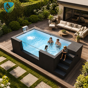 Nouvelle Conception Grande <span class=keywords><strong>Piscine</strong></span> <span class=keywords><strong>Jacuzzi</strong></span> Chauffée de Luxe pour Enfants, Spa de Nage Extérieur Préfabriqué en Fibre de Verre, Conteneur d'Expédition - Product Image 2