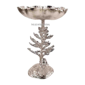 Bol de service en aluminium de couleur blanche élégant fait à la main technique personnalisée article de décoration de la maison pour les aliments sans fruits en métal - Product Image 5