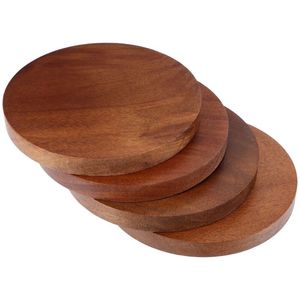 Ensemble de dessous de verre en bois rustique premium pour thé tasses à café tasses verres table à manger cuisine bureau protection utilisation durable - Product Image 3