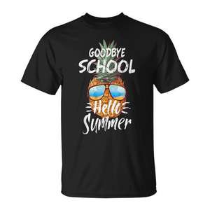 Adiós escuela, bienvenido verano, camiseta con diseño del último día de clases - Product Image 1