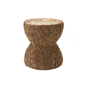 Handmade Rustic style natural water hyacinth hourglass <b>stools</b> <b>ottomans</b> for living room, bedroom, entryway from Vietnam - Product Image 4