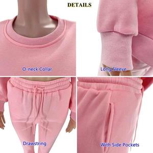 OEM Wholesale Custom Logo Women's Fleece Tracksuit Long Sleeve Hoodie Eco-Friendly Warm Casual Set on <b>Sale</b> - Product Image 4