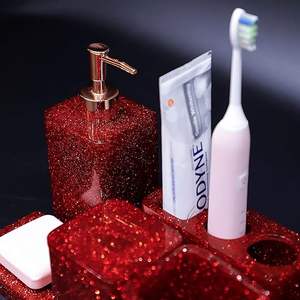 Vente en gros d'ensembles de salle de bain de luxe 100% faits à la main par HF Crafts à base de résine naturelle pour une touche luxueuse - Product Image 6