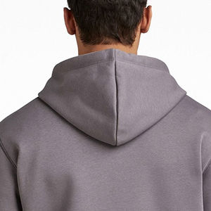 Sweat-shirts à capuche pour hommes en coton mélangé, logo personnalisé, fermeture éclair de haute qualité, teinture unie, OEM - Product Image 5