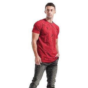 OEM vente en gros 95% coton hommes Slim Fit Tee Shirt plus longue goutte ourlet incurvé col rond 100% coton T-shirt pour hommes coupe ample imprimé - Product Image 5