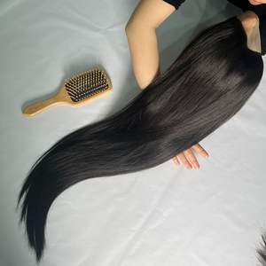 22 pouces U partie perruque cheveux raides 5x5 fermeture perruque brut cheveux vietnamiens cuticule cheveux alignés longueur personnalisée - Product Image 1