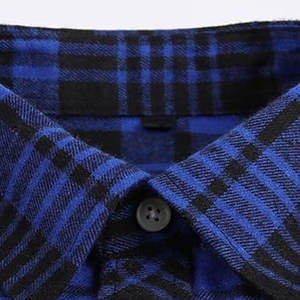 Camisa de franela de manga larga informal para hombre, Vestido de manga larga con cuello levantado para pesca al aire libre, verano transpirable de algodón orgánico 100% - Product Image 5