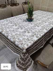 Mantel elegante de algodón 100% de diseño Floral, hecho a mano, tradicional, artesanal, estampado de bloques a mano, cubierta de mesa elegante hecha a mano - Product Image 4