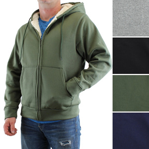 Veste de sport zippée pour homme à capuche 100% coton décontractée respirante écologique en polaire unie teinte en fil continu avec logo brodé et poches pour l'automne - Product Image 1
