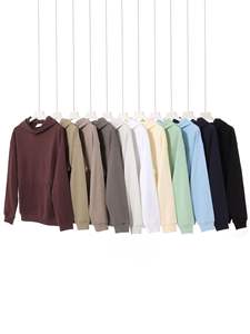 Nouvel arrivage 380Gsm sweats à capuche surdimensionnés lourds Logo personnalisé impression épaule tombante coton éponge française sweats à capuche pour hommes vierges - Product Image 3