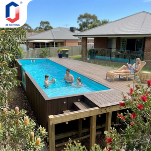 สระว่ายน้ำไฟเบอร์กลาสแบบตั้งพื้นพร้อมอุปกรณ์ครบชุดสำหรับสวนหลังบ้านกลางแจ้งสำหรับครอบครัว - Product Image 1