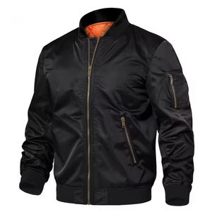 Veste bomber réversible écologique imperméable noire de style streetwear en gros personnalisée, vestes d'hiver pour hommes simples - Product Image 1